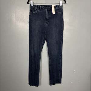 NWT LA VIE Womens Blue Denim Jeans Pants Mid Rise Straight New 27 Rebecca Taylor